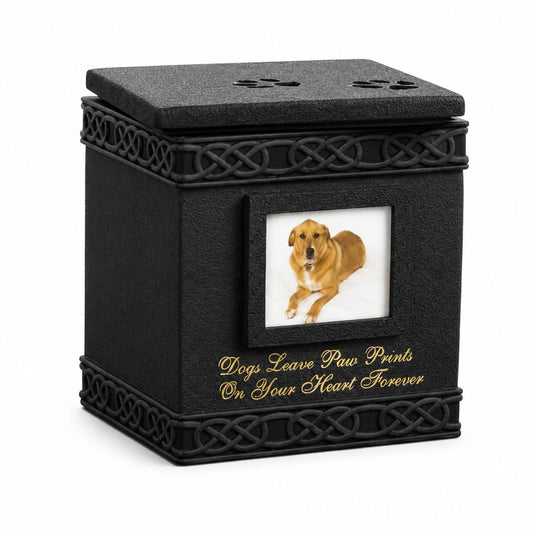 Comfy Hour Angel Star 6-Inch Pet Urn for Dog (Black)