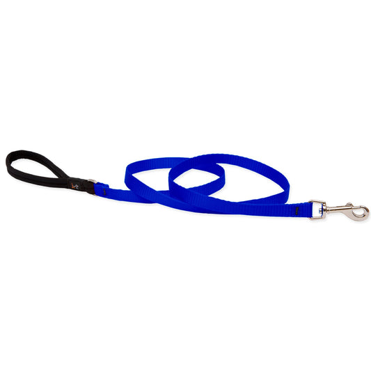 Lupine Pet Basics 1/2" Blue 4-Foot Padded Handle Leash for Small Pets