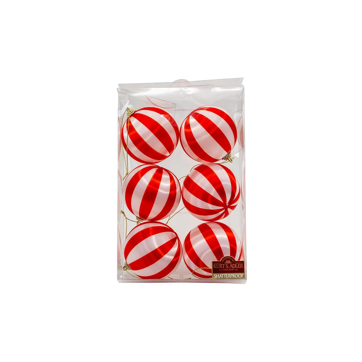 Kurt S. Adler Hanging Ornament, 80MM, Red & White