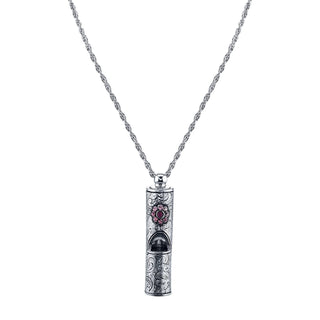 1928 Jewelry Antiqued Pewter Whistle With Flower Necklace 28 Inches
