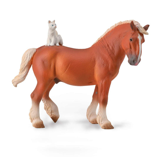 Breyer Horses Reeves International CollectA 88916 Draft Horse with Cat, 6.22" x 4.72"
