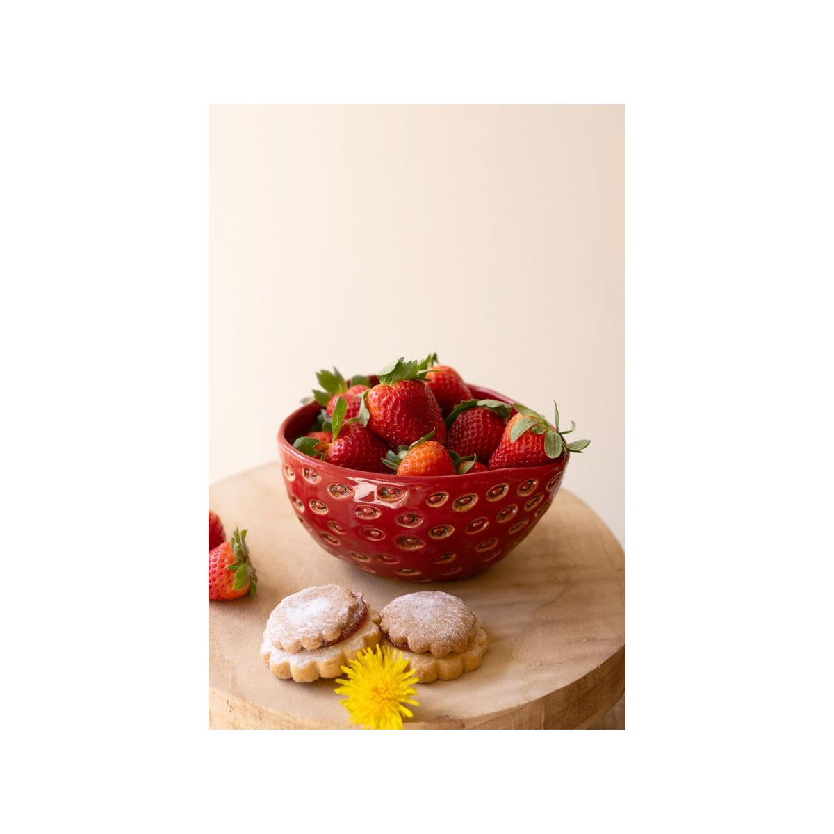 KALALOU Dishware Bowl, 3-inches, Red