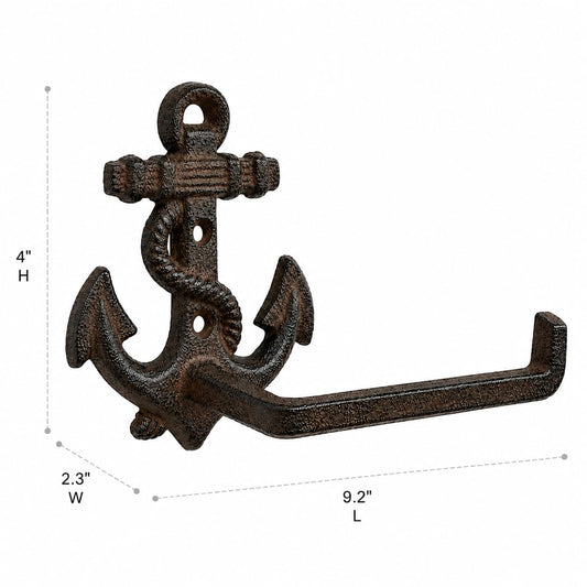 Comfy Hour 9.2 Inch Nautical Toilet Paper Holder, Anchor Decor, Set of 1
