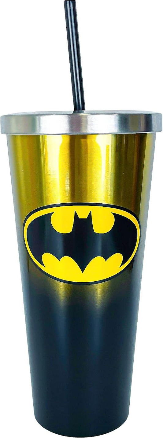 Spoontiques 18287 Batman Stainless Cup With Straw,24 Oz