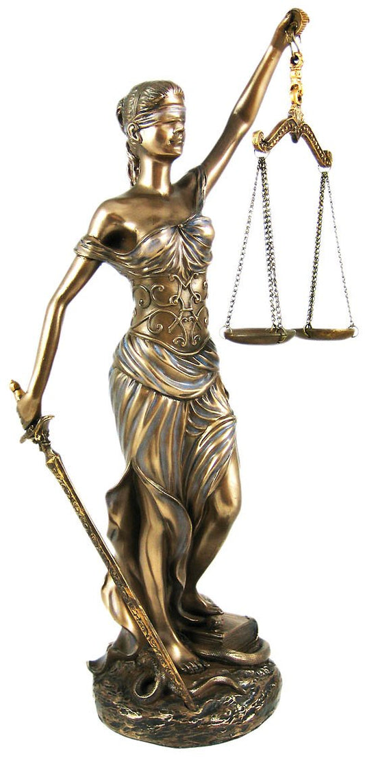Pacific Trading PTC 12 Inch La Justica with Scales and Sword Resin Statue Figurine