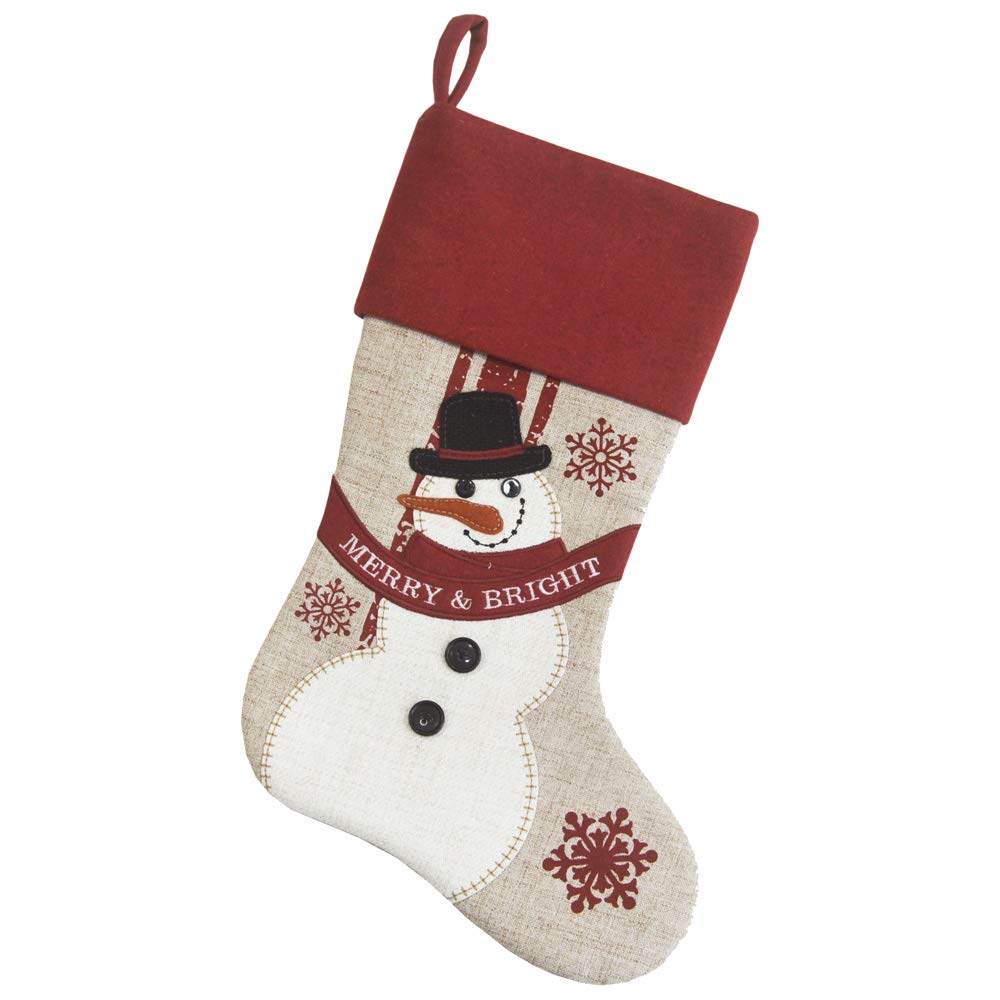 Comfy Hour 18x11 Inch Christmas Stocking, Snowman Holiday Decor