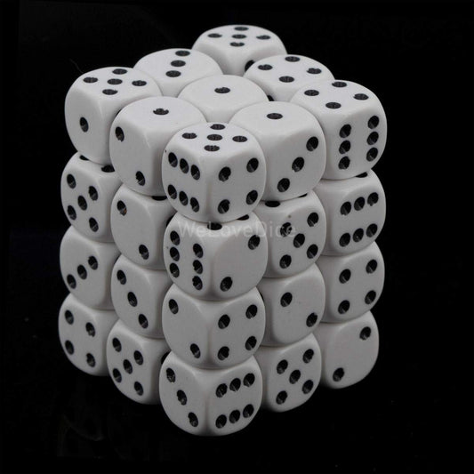 Chessex CHX25801 Dice-Opaque: 36D6 White/Black Set