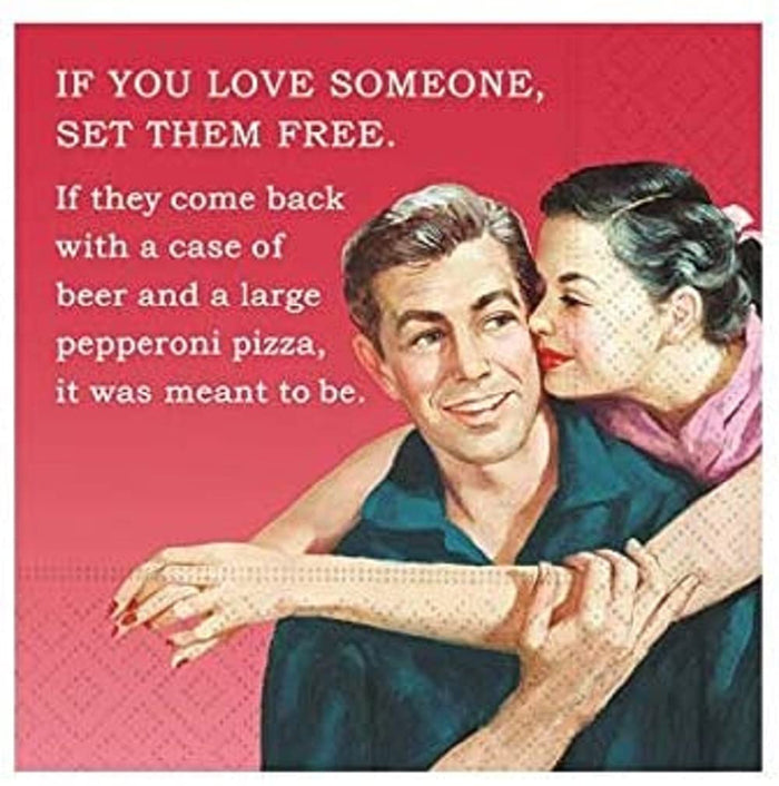 Design Design Funny Cocktail Napkins,"If You Love Someone, Set Them Free" | 20 Beverage Napkins, 5 x 5 inches, 3-ply