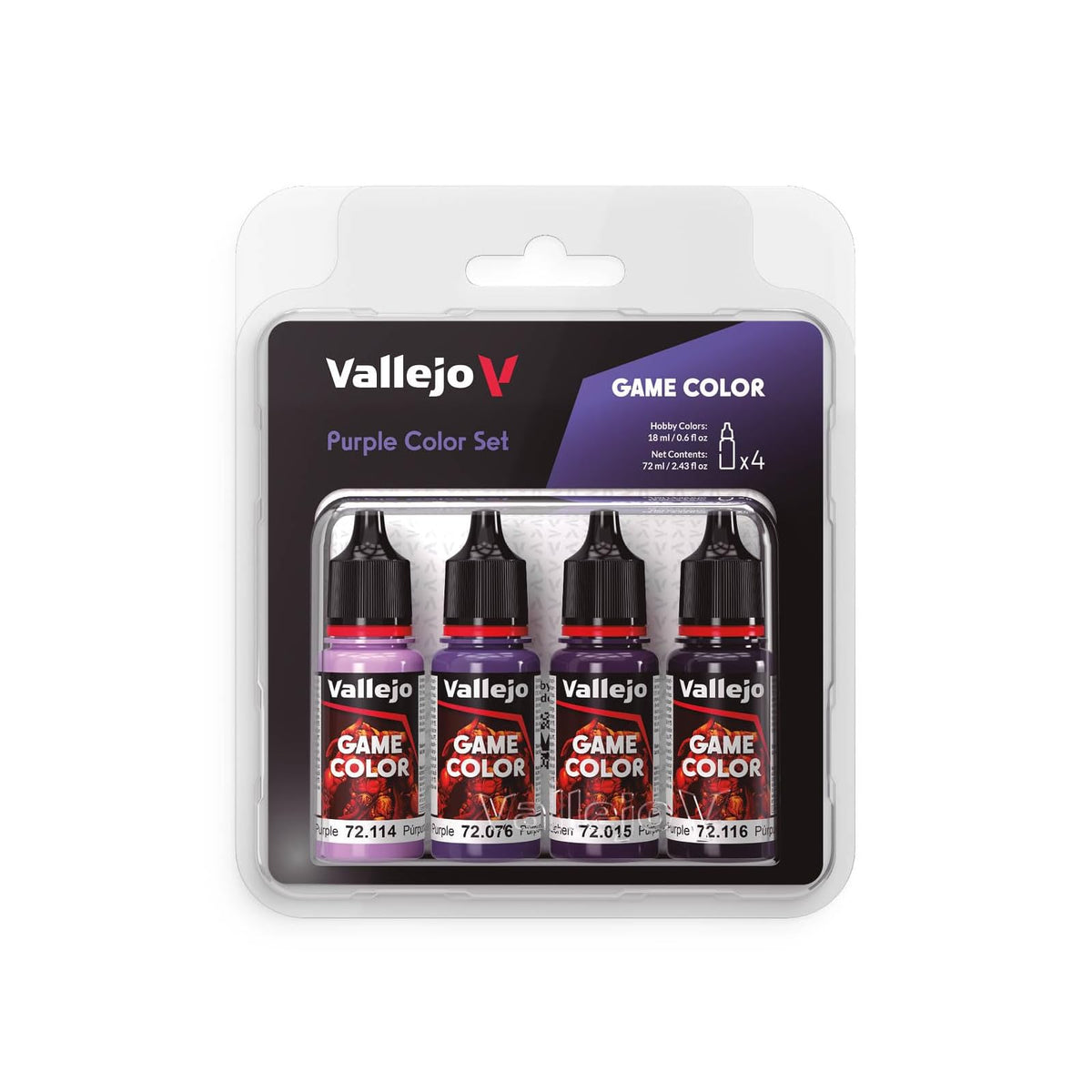 Vallejo Paint, 2.4 Fl Oz (Pack of 1), ['Lustful Purple', 'Alien 'Hexed Lichen'