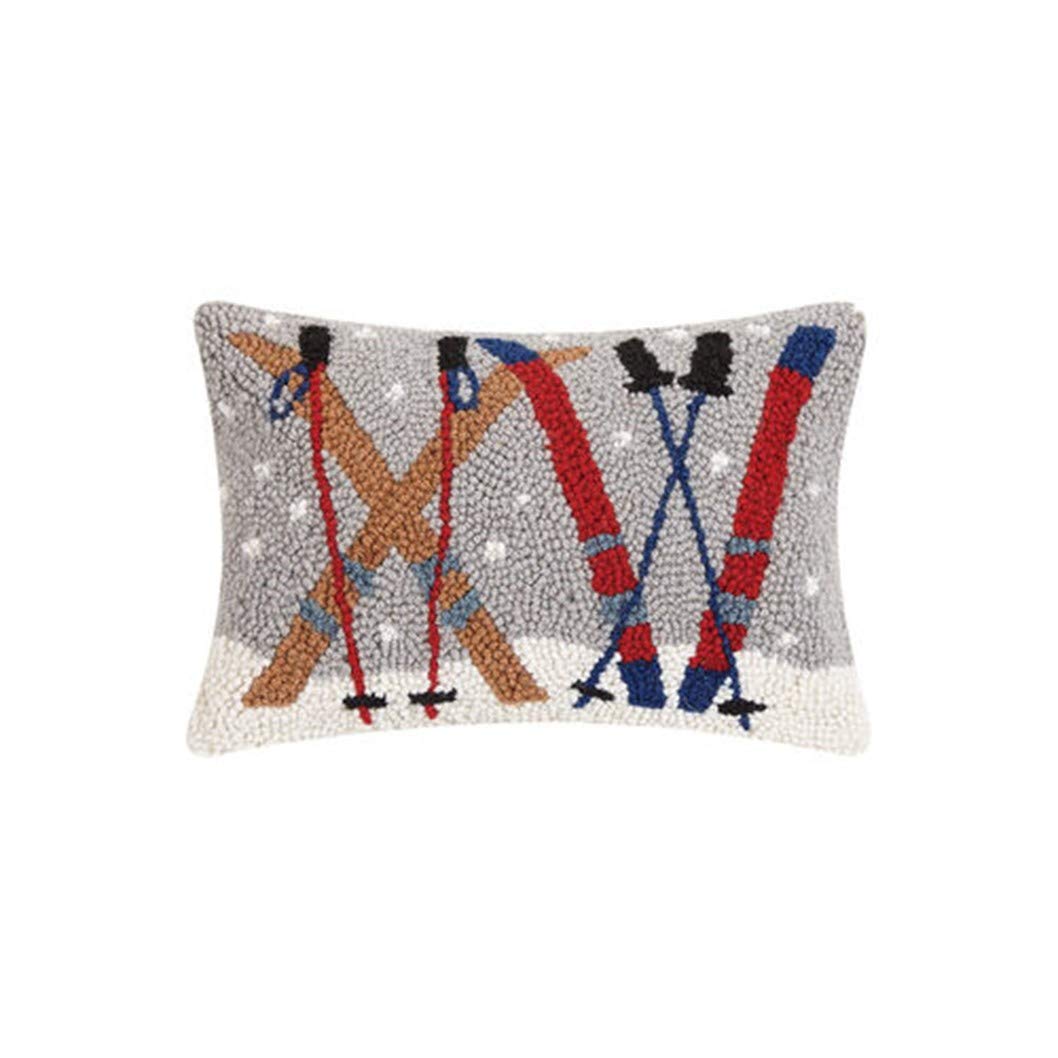Peking Handicraft Pillow, 12 inches x 8 inches, Gray