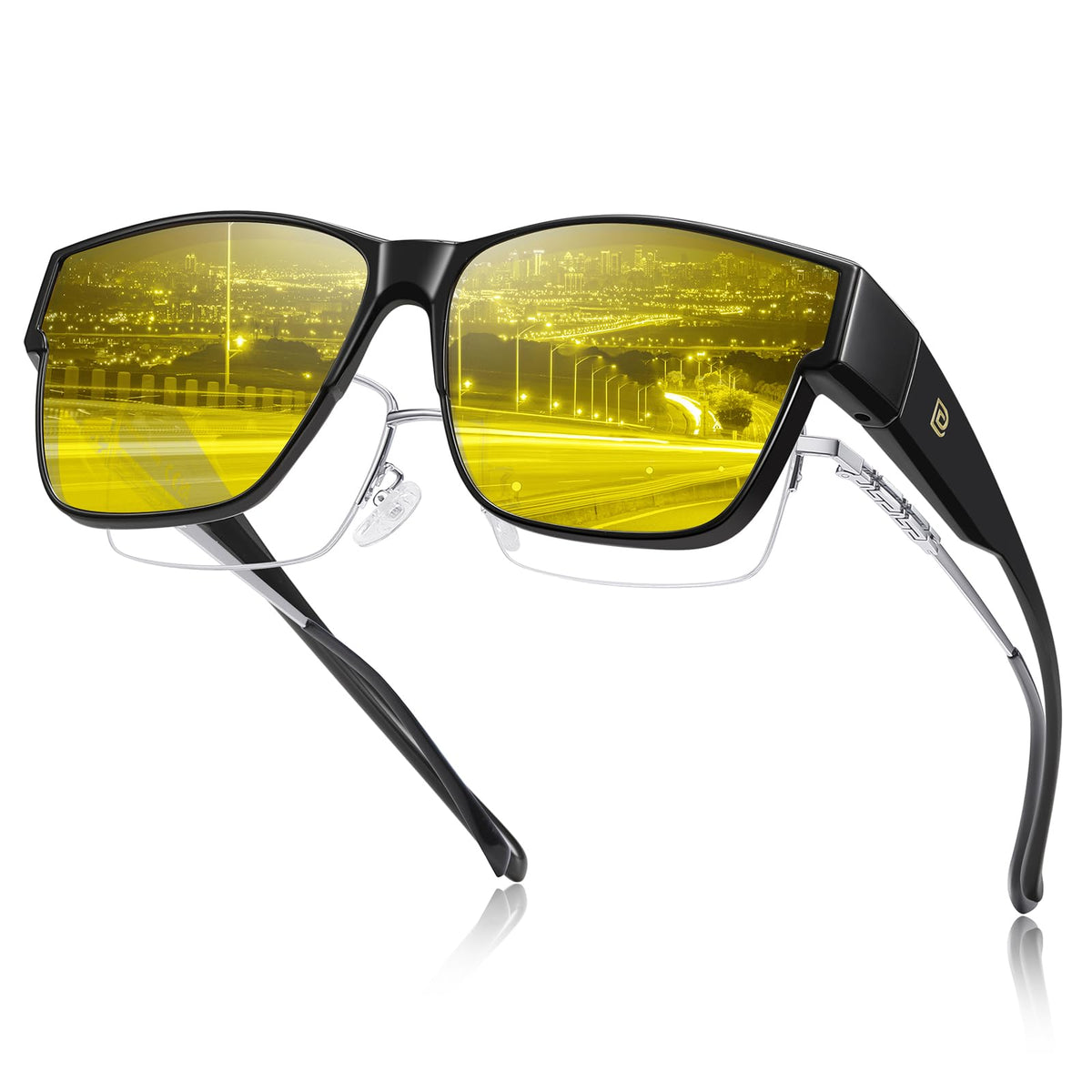 DUCO Sunglasses, common, C-black Frame Night Vision Lens