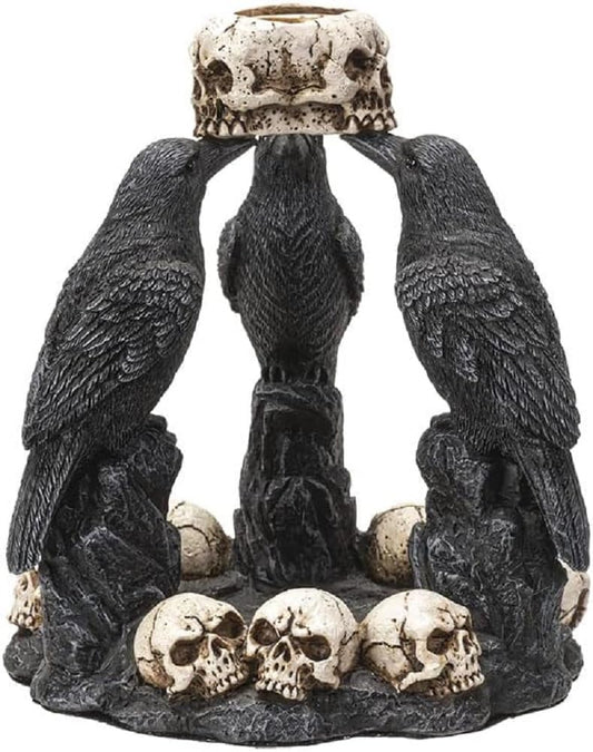 Pacific Trading Giftware Raven Backflow Incense Burner, 5.25-inch Height, Cold Cast Resin