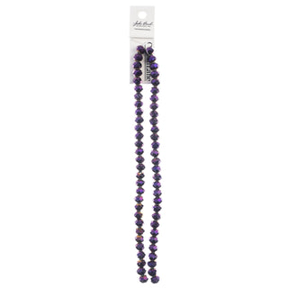 John Bead Craft Bead, 6mm x 8mm, Opaque Purple Iris
