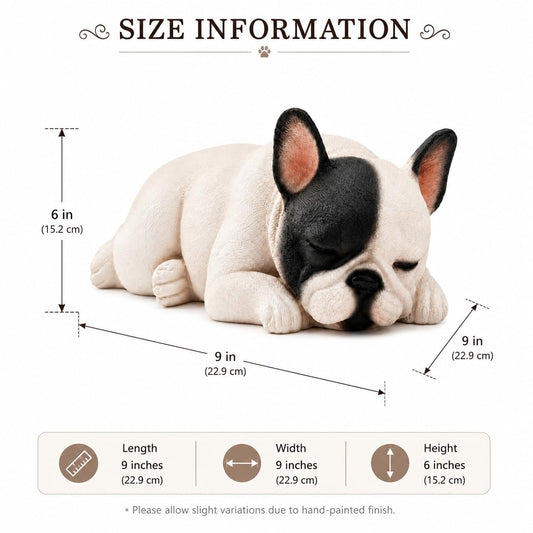 Comfy Hour 6 Inch French Bulldog Figurine, Sleeping Dog Statue