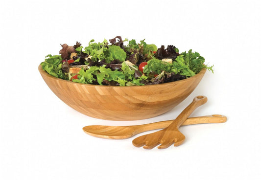 Lipper International Bamboo Salad Bowl with Salad Servers