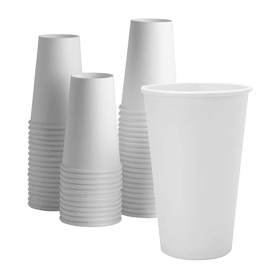 DHG Professional Basic White Paper Hot Cup, Case of 500 Count (20oz)