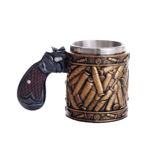 Pacific Trading Giftware Novelty Pistol Handle with Bullet Casings Coffee Mugs Gun Mugs Pistol Cup 11oz