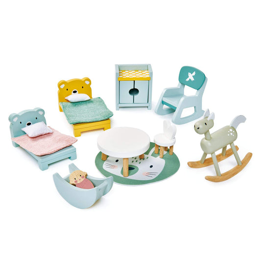 Tender Leaf Toys - Dovetail Dollhouse Accessories - Detailed Ultra Stylish Wooden Furniture Sets and Room Decor - Encourage Creative and Imaginative Fun Play for Children 3+ (Dovetail Kidsroom Set)