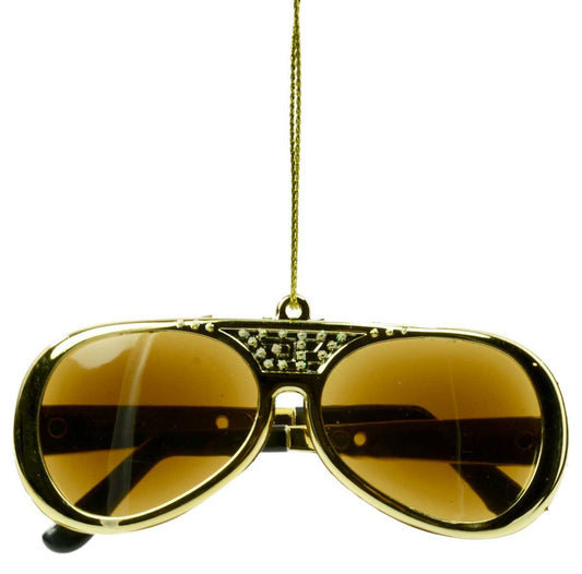 Kurt Adler Adler YAMEP2903 Elvis Presley Sunglasses Ornament, 3.5", Gold