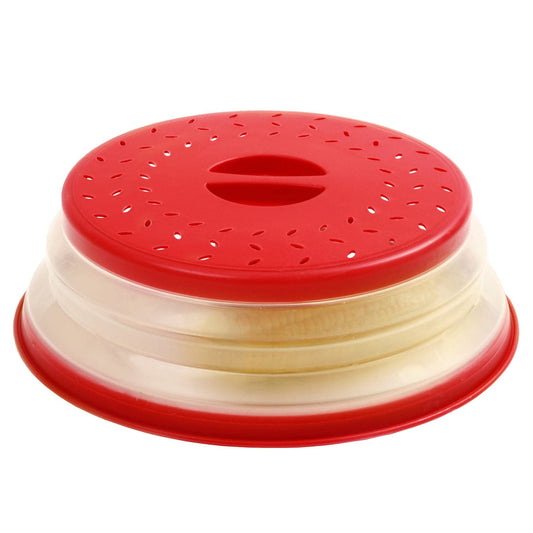 Norpro, Red Knockdown Microwave Food Cover, 10.5&quot x 3.38&quot