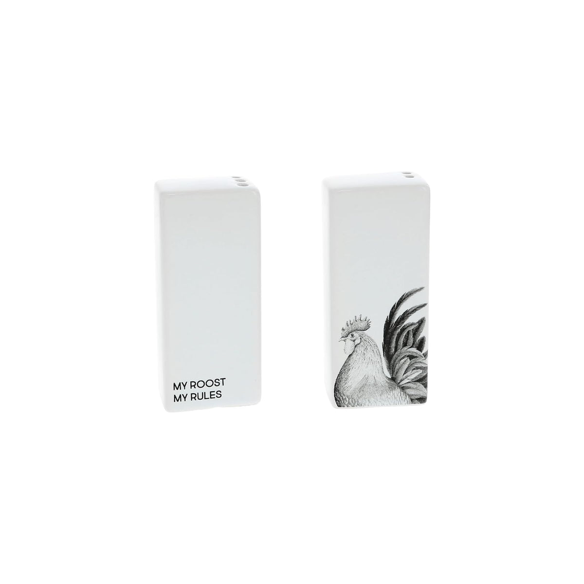 Pavilion Gift Company Food Shaker, 3.5 Inch, White, Gray, Black