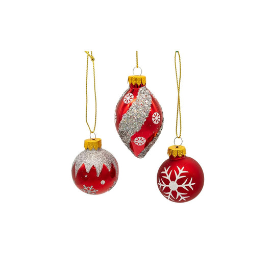 Kurt S. Adler Hanging Ornament, 35MM, Red & Silver