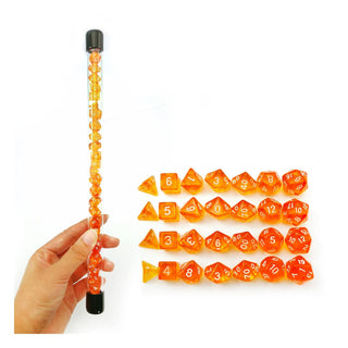 BESCON DICE Game Dice, 11mm, 4x7 28pcs Gem Orange Tube
