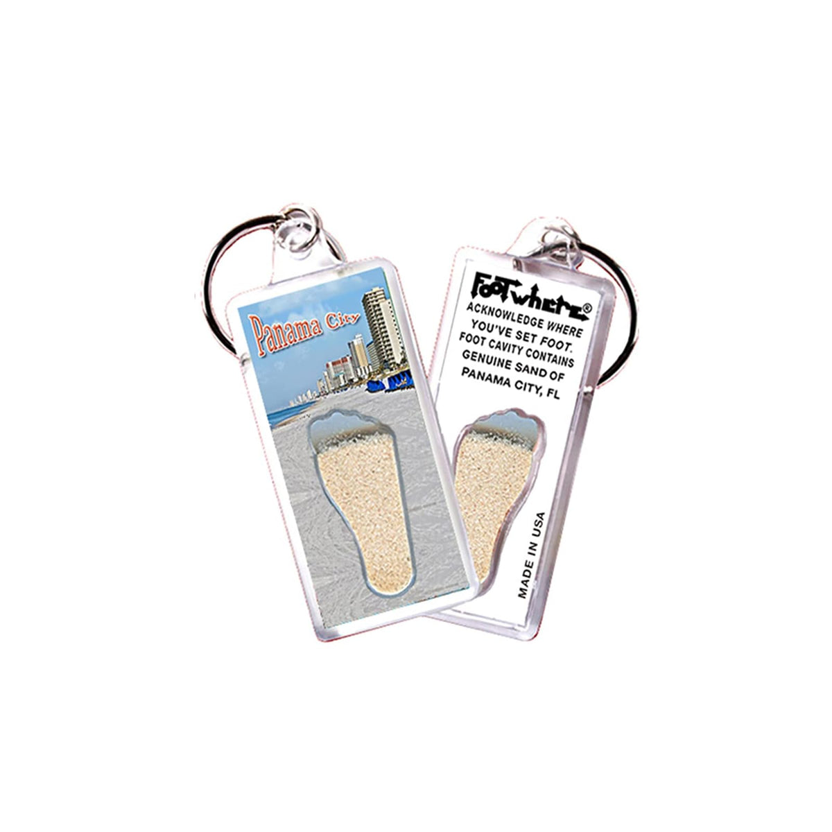 FootWhere Keychain, Small, Pc105 - Oceanview