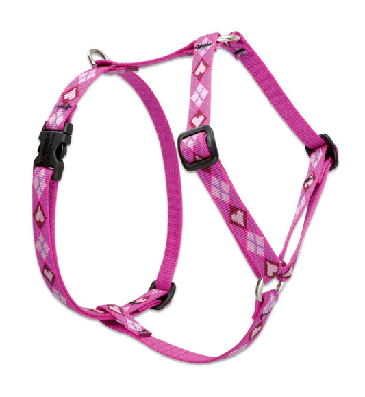 Lupine Pet Originals 1/2" Puppy Love 12-20" Adjustable Roman Dog Harness for Small Dogs