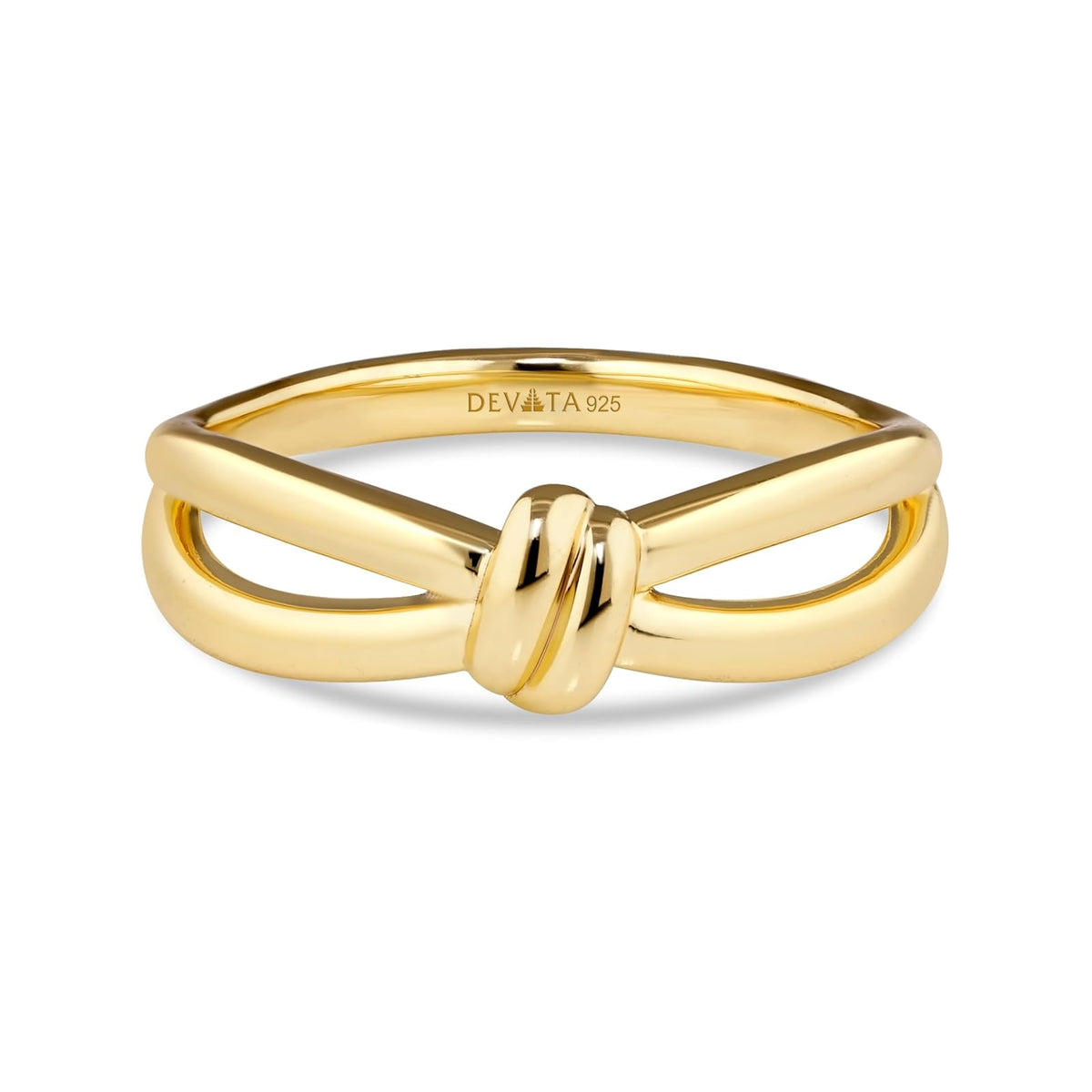 DEVATA Ring, 7, Gold Plated/Love Knot LVR8221