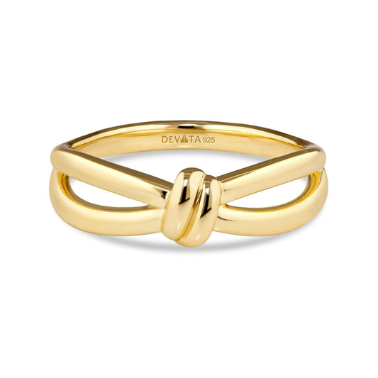 DEVATA Ring, 6, Gold Plated/Love Knot LVR8221