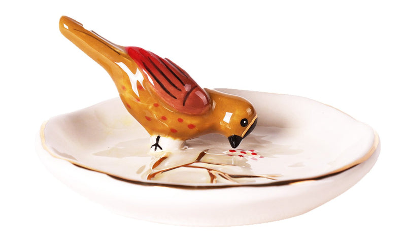 Blue Sky Ceramic Bird Ring Holder