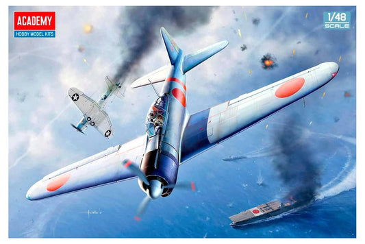 MRC Academy 12352 1/48 Japanese Navy Zero Ship Fighter Airplane Type 21 Midway Battle Plastic Model