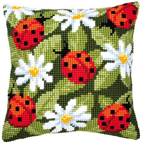 Vervaco Cross Stitch Cushion Kit Ladybirds 16" x 16"