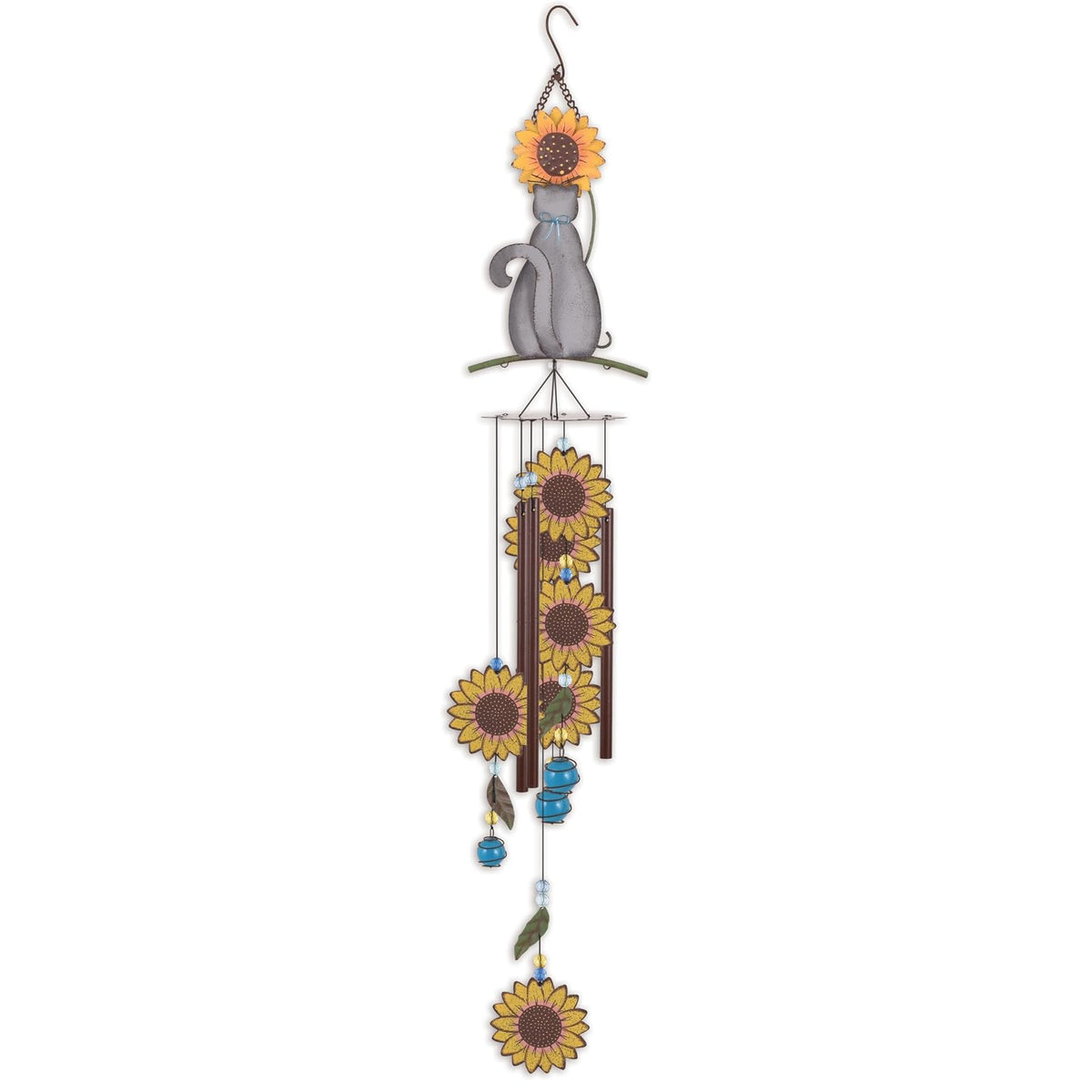 Sunset Vista Designs Wind Chime, 33.5" Long, Chartreux Cat