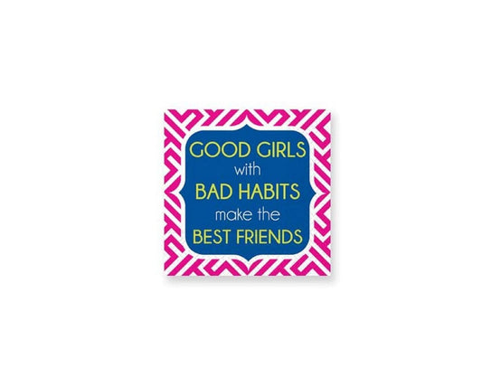 Design Design 624-07176 Bad Habits Cocktail Napkins, 5", Multicolor
