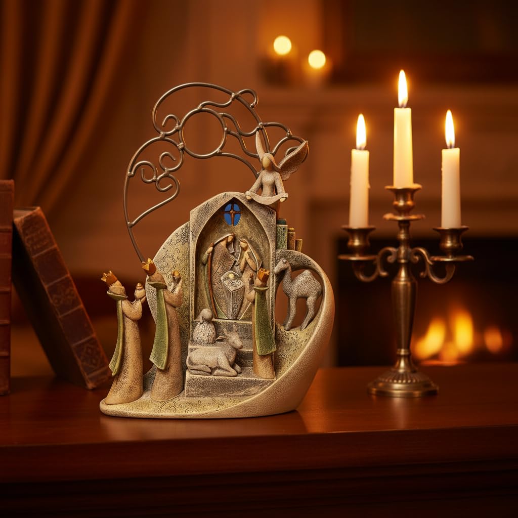 Comfy Hour The Story of Jesus Nativity Scene Collection Holy Family Christmas Nativity Scene Figurine, Small, Resin Stone