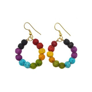Anju Earring, 1.25" x 2", multicolour