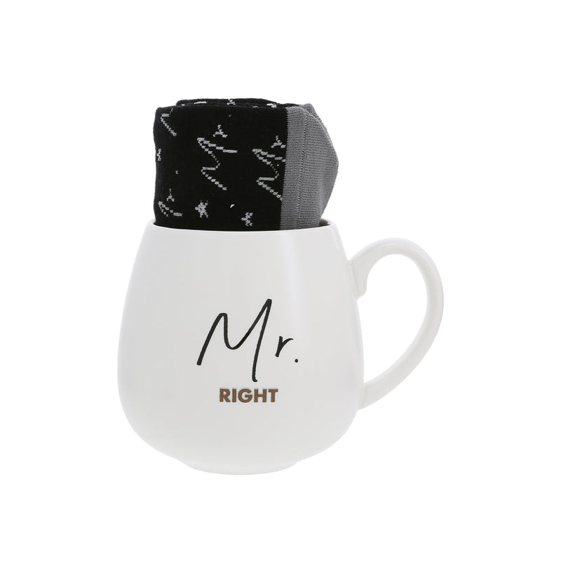 Pavilion - Mr. Always Right - 15.5 Oz Coffee Mug Tea Cup With Crew Socks Husband Valentine&