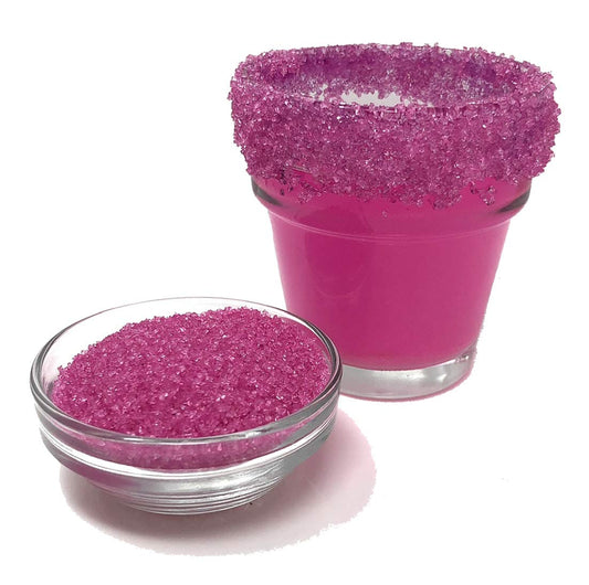 Ultimate Baker Snowy River Pink Cocktail Sugar - Kosher Certified Naturally Colored Pink Cocktail Rimmer (8oz, Medium Crystal)