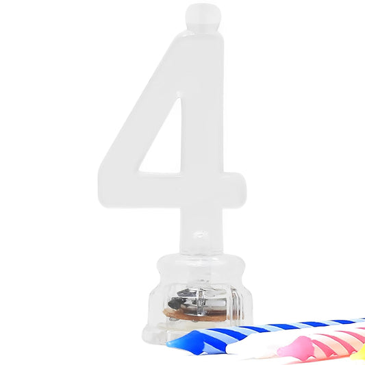 Unique Industries Multicolor Flashing Number 4 Cake Topper & Birthday Candle Set, 5pc