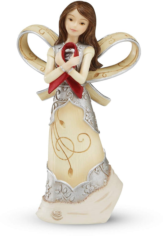 Elements Red Ribbon of Hope Angel (Heart Disease, & HIV/AIDS) by Pavilion, 5-Inches Tall