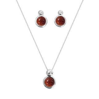 BStones Jewelry Set, White Gold, Sunstone Feldspar