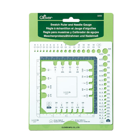 Clover Swatch Ruler and Needle Gauge