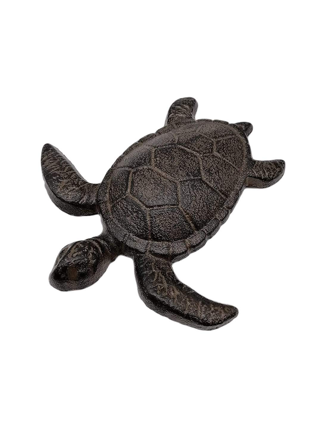 Comfy Hour 5.9 Inch Cast Iron Sea Turtle Figurine, Garden Statue