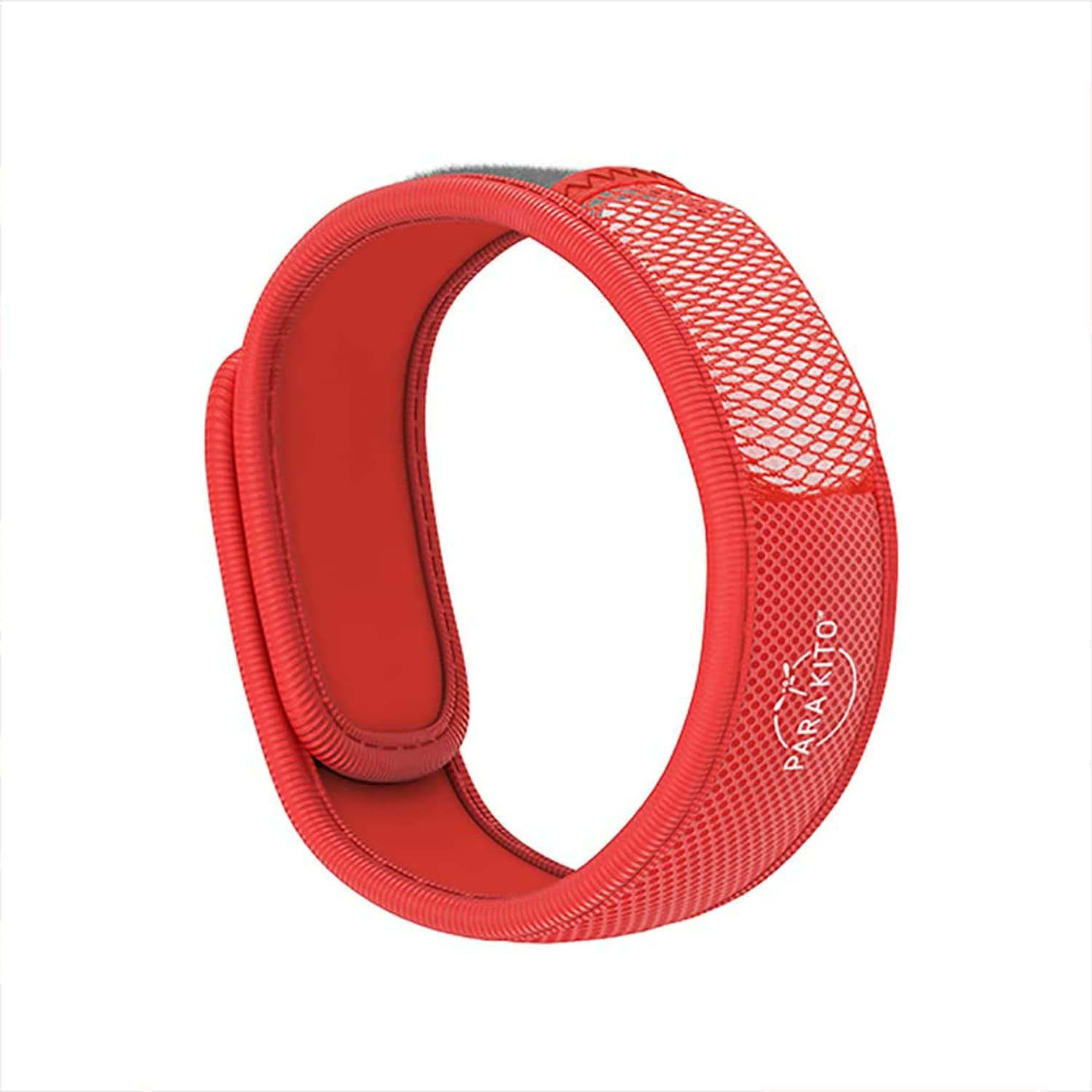 PARA'KITO Mosquito Insect & Bug Repellent Wristband - Waterproof, Outdoor Pest Repeller Bracelet w/Natural Essential Oils (Red)