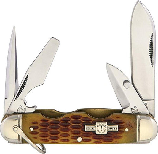 Blue Ridge Knives Rough Ryder Camp Knife Amber Bone, one Size (RR533)
