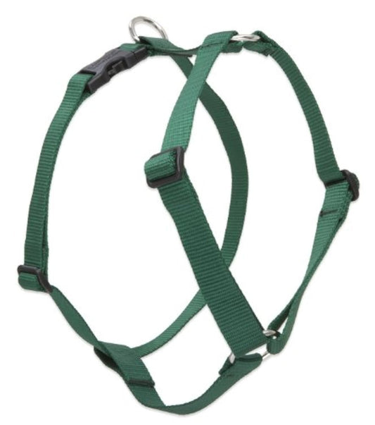 Lupine Pet Basics 1" Green 24-38" Adjustable Roman Dog Harness for Large Dogs