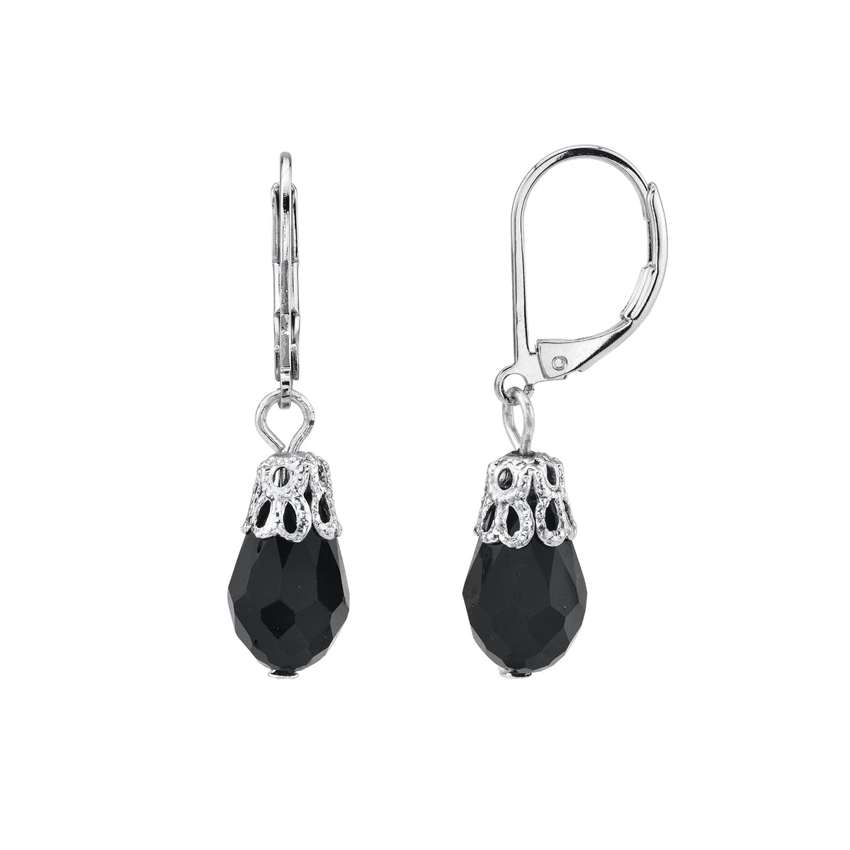 1928 Jewelry Company Earring, One Size, Jet Black