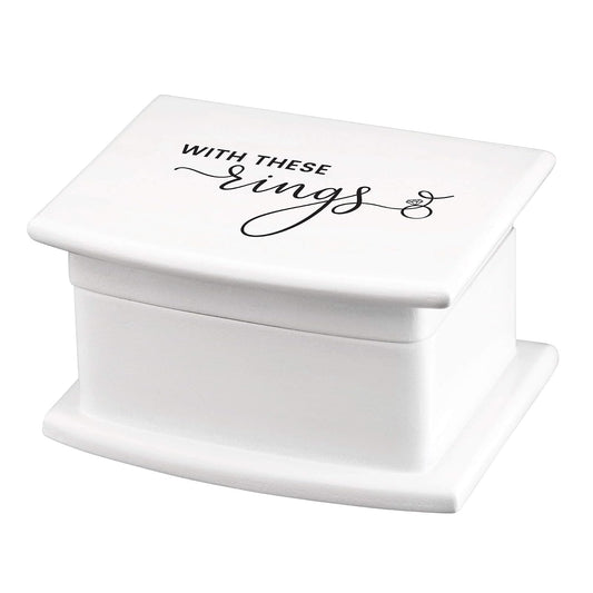 Blue Sky Clayworks Lillian Rose White, Thee Wed Box Ring Pillow Alternative, 1 Count (Pack of 1)